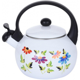 Эмалированый чайник для плиты Flowers из нержавеюшей стали 2,2л Kamille DP262119
