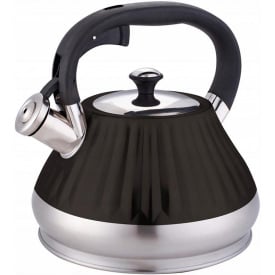Чайник для плиты Whistling Kettle Marshmallow из нержавеющей стали 3л black Kamille DP262114