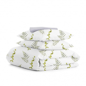 Евро комплект COSAS GREEN FOLIAGE CS2 Ранфорс 200х220 см Зеленый