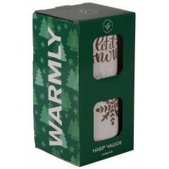 Набор чашек Limited Edition NY Warmly Green Grey 320 мл 2 шт Белый (7133566) Киев