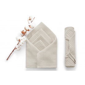 Рушник банний вафельний Жасмін (50 × 70 см, бавовна, світло-бежевий) IMI