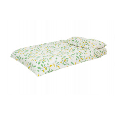 Комплект постільної білизни Деметра-32 (двоспальний, бязь gold lux, наволочки: 50х70 см 2 шт, білий, зелені листочки) IMI
