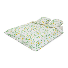 Комплект постільної білизни Деметра-32 (сімейний, бязь gold lux, наволочки: 50х70 см 2 шт та 70х70 см 2 шт, білий, зелені листочки) IMI Смела