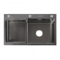 Кухонна мийка Britc HM HS7848RB-B 78х48х21 см Сірий Хуст