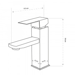 Змішувач для раковини Britc VSB-1 15.5х18 см Чорний Кременчук