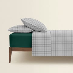 Полуторная постель с простыней на резинке GREY GEOMETRY CS4 COSAS серый 160х220 см Миргород