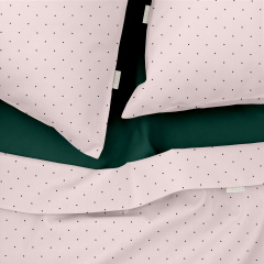 Двуспальная постель с простыней на резинке MINI DOTS CS22 COSAS розовый 180х220 см Весёлое