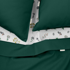 Двуспальная постель с простыней на резинке Pine CS4 COSAS Зеленый 180х220 см Каменка-Днепровская