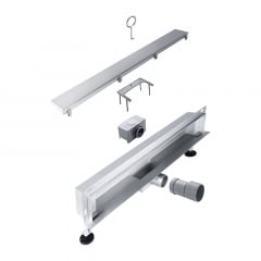 Трап лінійний Britc 600 мм з сифоном пристінний Сріблястий Чортків