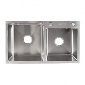 Кухонна мийка Britc HM HS7845_20 на 2 чаші 78x45x21 см Сірий