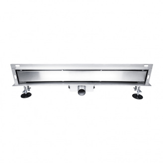 Трап лінійний Britc 800 мм з сифоном пристінний Сріблястий