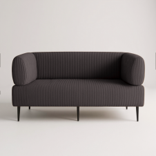 Диван офісний Tobi Sho Бенно-1 з підлокітниками для офісу, вітальні 1800х720х750 велюр вельвет Lotus 15/GREY BROWN