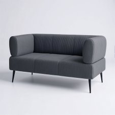 Диван офісний Tobi Sho Бенно-1 з підлокітниками для офісу, вітальні 1200х720х750 велюр вельвет Lotus 98/DK GREY