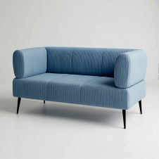 Диван офісний Tobi Sho Бенно-1 з підлокітниками для офісу, вітальні 1500х720х750 велюр вельвет Lotus 85/BLUE