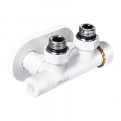 Комплект дизайн кранов с термоголовкой Ideale Duo 1/2x1/2 дюйм Белый Новониколаевка