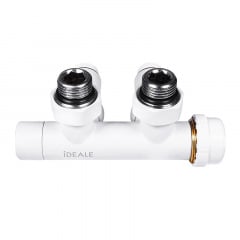 Комплект дизайн кранов с термоголовкой Ideale Duo 1/2x1/2 дюйм Белый Новониколаевка