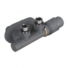 Комплект дизайн кранов с термоголовкой Ideale Duo 1/2x1/2 дюйм Антрацит Александрия