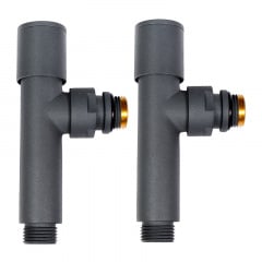 Комплект дизайн кранов Ideale Dante 1/2x1/2 дюйм Антрацит 2 шт Приморск