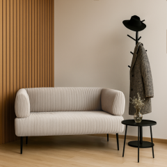 Диван офисный Tobi Sho Бенно-1 с подлокотниками для офиса, гостиной 1500х720х750 велюр Lotus 02/LT BEIGE Киев