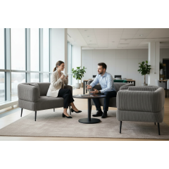 Диван офісний Tobi Sho Бенно-1 з підлокітниками для офісу, вітальні 1200х720х750 велюр вельвет Lotus 96/GREY Київ