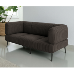 Диван офісний Tobi Sho Бенно-1 з підлокітниками для офісу, вітальні 1800х720х750 велюр вельвет Lotus 15/GREY BROWN Київ