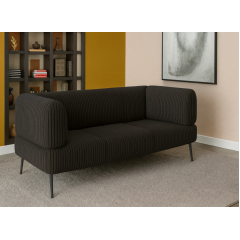 Диван офісний Tobi Sho Бенно-1 з підлокітниками для офісу, вітальні 1400х720х750 велюр вельвет Lotus 15/GREY BROWN Київ