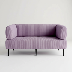 Диван офисный Tobi Sho Бенно-1 с подлокотниками для офиса, гостиной 1800х720х750 велюр вельвет Lotus 65/LILAC Новояворовск