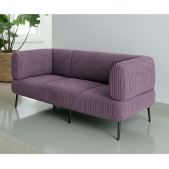 Диван офисный Tobi Sho Бенно-1 с подлокотниками для офиса, гостиной 1800х720х750 велюр вельвет Lotus 65/LILAC Новояворовск