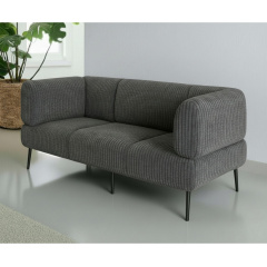 Диван офисный Tobi Sho Бенно-1 с подлокотниками для офиса, гостиной 1800х720х750 велюр вельвет Lotus 96/GREY Новояворовск