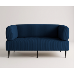 Диван офісний Tobi Sho Бенно-1 з підлокітниками для офісу, вітальні 1800х720х750 велюр вельвет Lotus 88/DK BLUE Київ