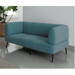 Диван офисный Tobi Sho Бенно-1 с подлокотниками для офиса, гостиной 1800х720х750 велюр вельвет Lotus 85/BLUE Новояворовск