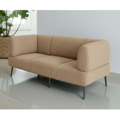 Диван офісний Tobi Sho Бенно-1 з підлокітниками для офісу, вітальні 1800х720х750 велюр вельвет Lotus 09/DK BEIGE Київ