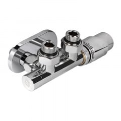 Комплект дизайн кранов с термоголовкой Ideale Duo 1/2x1/2 дюйм Хром Броды