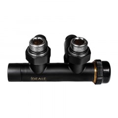 Комплект дизайн кранов с термоголовкой Ideale Duo 1/2x1/2 дюйм Черный Лосиновка