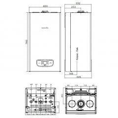 Котел газовый конденсационный Innovita Kaldaia 24/30 NG 74х40х33.5 см Белый Новояворовск