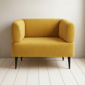 Кресло офисное Tobi Sho Бенно-1 с подлокотниками для офиса, гостиной 1000х720х750 велюр вельвет Lotus 45/YELLOW