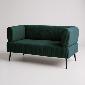 Диван офісний Tobi Sho Бенно-1 з підлокітниками для офісу, вітальні 1400х720х750 велюр вельвет Lotus 39/SEA WAVE