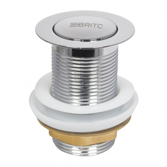 Донний клапан для раковини Britc SS37 click-clack без переливу Хром