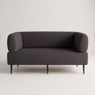 Диван офісний Tobi Sho Бенно-1 з підлокітниками для офісу, вітальні 1800х720х750 велюр вельвет Lotus 15/GREY BROWN