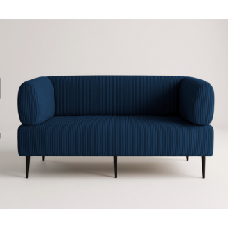 Диван офісний Tobi Sho Бенно-1 з підлокітниками для офісу, вітальні 1800х720х750 велюр вельвет Lotus 88/DK BLUE