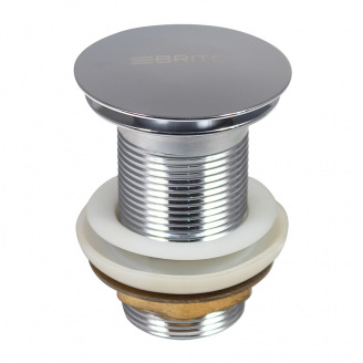 Донний клапан для раковини Britc SS65 click-clack без переливу Хром