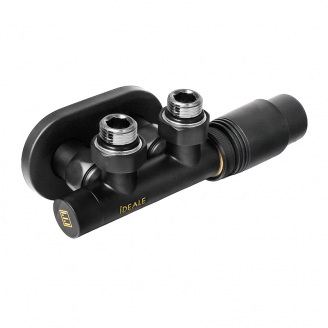 Комплект дизайн кранів з термоголовкою Ideale Duo 1/2x1/2 дюйм Чорний