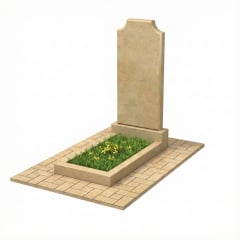 Пам'ятник із жовтого піщаника "фігурний 2" одинарний Стрый