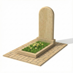 Пам'ятник із жовтого піщаника "півколо" одинарний Нововолынск