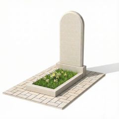 Пам'ятник зі світлого піщаника "півколо" одинарний Каменец-Подольский