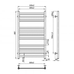 Рушникосушка OnlyHeat Vesta 500/900/11 50х90 см Сріблястий Кам'янське