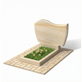 Пам'ятник із райдужного піщаника горизонтальний "хвиля"