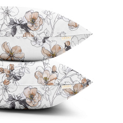 Семейная постель с простыней на резинке EXOTIC FLOWERS CS2 COSAS Бежевый 2х160х220 см Никополь