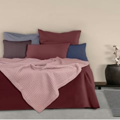 Покривало COSAS Sakura Greek Waffle 230х240 см Рожевий Хуст