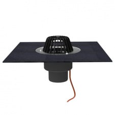 Покрівельна воронка Hutterer&Lechner GmbH DN75 вертикальний випуск з бітумним полотном та електрообігрівом (10-30Вт/230В)